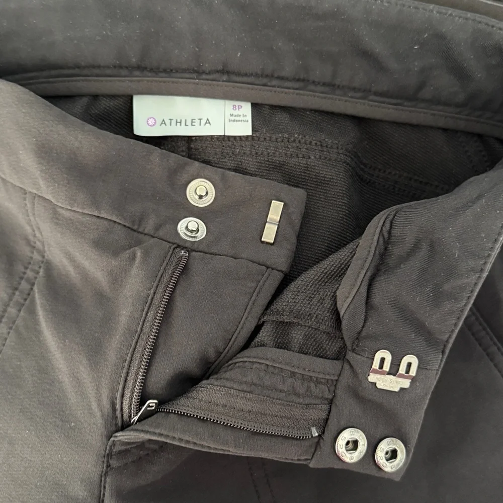 Athleta Wander Black Travel Performance Pants Stretchy Pockets Size 8 Petite - Picture 4 of 10